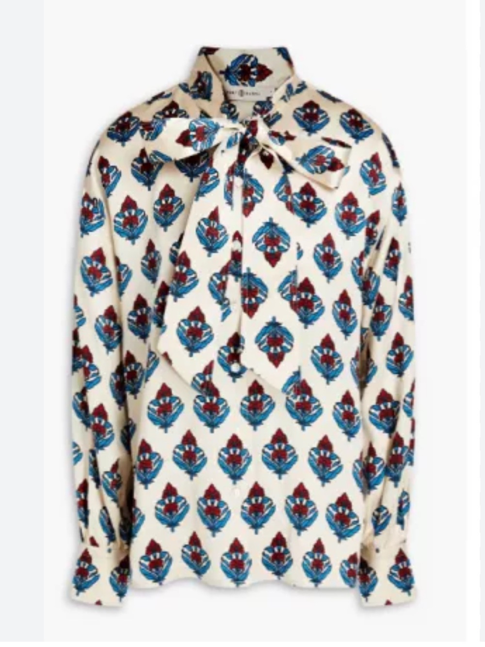 Tory Burch Silk Printed Bow Blouse